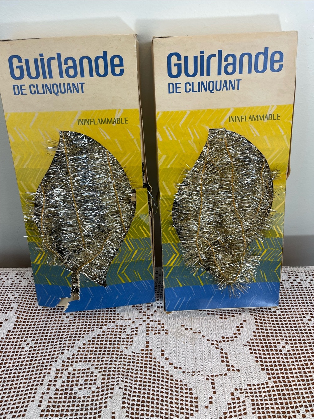 Xmas tree Tinsel Garland - Vintage Christmas tree garlands - pack of two